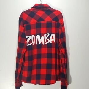 Zumba Plaid Snap-front Shirt XL
